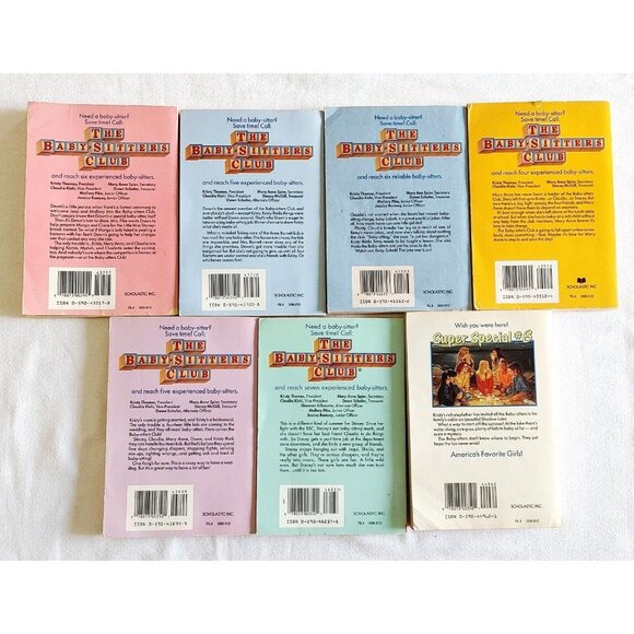 Vintage The Baby-Sitters Club Paperback Book Lot of 7 Scholastic Ann Martin 90s - Picture 3 of 3
